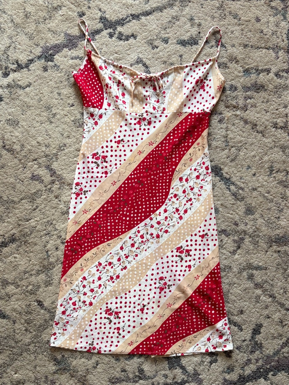 Vintage Garage Rose & Polkadot Midi Dress - Picture 2 of 5